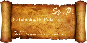 Szlobodnyik Patrik névjegykártya